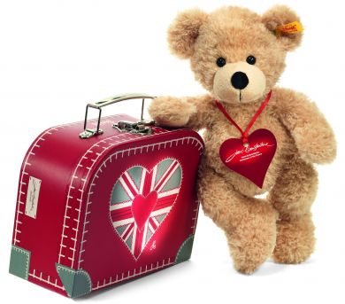 steiff bear in suitcase